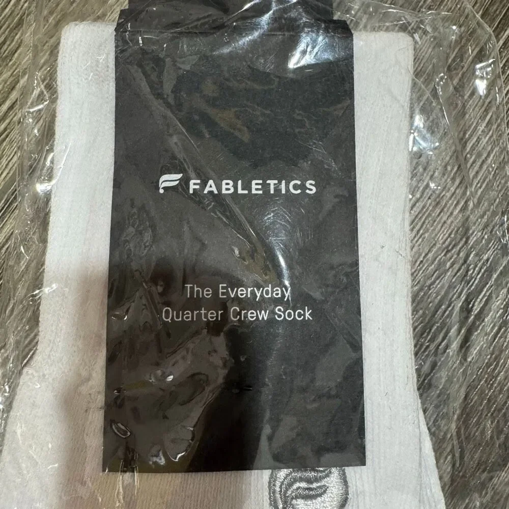 Fabletics the everyday quarter crew socks classic white l/xl